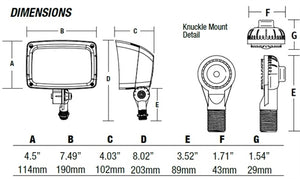 Hubbell Outdoor Lighting FSL-25-PCU 26.5W Decorative Floodlight with Photocontrol, 2600 Lumens, 5000K, 120V, Bronze Finish