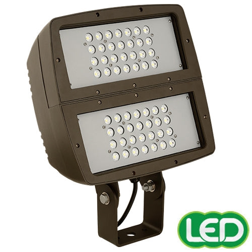 Hubbell Outdoor Lighting FXL-56L 199W Large Architechtural LED Floodlight, Yoke Mount, Wide Beam, 120-277V, 16358 Lumens, 5000K, Bronze Finish