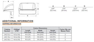 Hubbell LNC-7L-U-5K-3-1-PCU  Compact LED Wallpack, 7 LEDs, Type 120-277V, 5000K, 70 CRI, Type III Distribution, Photocell