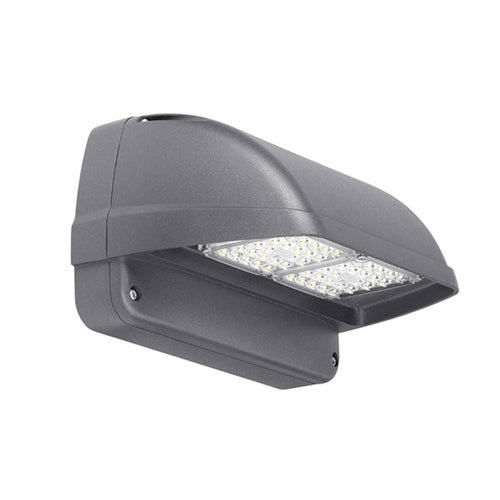Hubbell Outdoor Lighting LNC2-48L-35-5K7-4W-UNV-DBT-PCU-E 35W Laredo LED Compact Wallpack, Full Cut Off, 5000K, Type III, Bronze Finish with Photocell and Emergency Battery