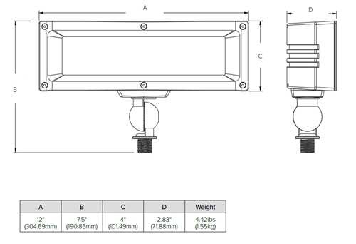 Hubbell Outdoor Lighting LSP-LSCS Floodlight, Knuckle Mount, 120-277V, Field Selectable 3000K, 4000K, 5000K and Lumens 1000lm 2000lm, Bronze Finish