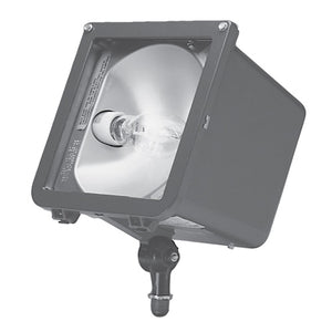 Hubbell Outdoor Lighting MIC-0100H-358 100W Microliter Floodlight, High Power Factor, Pulse Start Metal Halide, 5 (86Â°) x 4 (62Â°) Photometry, 120/208/240/277V,  Bronze Finish