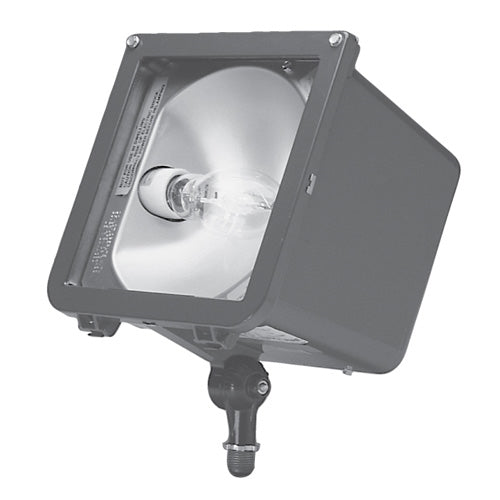 Hubbell Outdoor Lighting MIC-0100H-358 100W Microliter Floodlight, High Power Factor, Pulse Start Metal Halide, 5 (86Â°) x 4 (62Â°) Photometry, 120/208/240/277V,  Bronze Finish