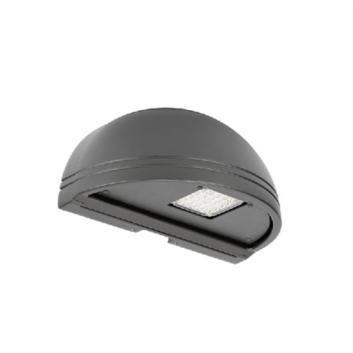 Hubbell Outdoor Lighting QSP1-12L-15-3K7-4-DB-PCU-E 15W Outdoor Quartersphere LED Wallpack, 12 LEDs, 3000K, 70 CRI, Type IV Distribution, Button Photocell, Battery Pack, Dark Bronze Finish