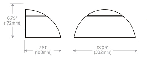 Hubbell Outdoor Lighting QSP1-12L-15-3K7-4-DB-PCU-E 15W Outdoor Quartersphere LED Wallpack, 12 LEDs, 3000K, 70 CRI, Type IV Distribution, Button Photocell, Battery Pack, Dark Bronze Finish