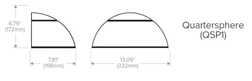 Hubbell Outdoor Lighting QSP1-24L-15-3K7-4F-120-DBT-PC-E 15W Outdoor Quartersphere LED Wallpack, 24 LEDs, 3000K, 70 CRI, Type IV Distribution,