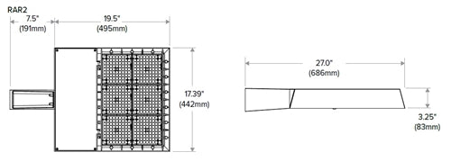 Hubbell Outdoor Lighting RAR2-165-4K-4W 100W RATIO LED Area/Site Fixture, 4000K, Type IV, 21000 Lumens, Dark Bronze