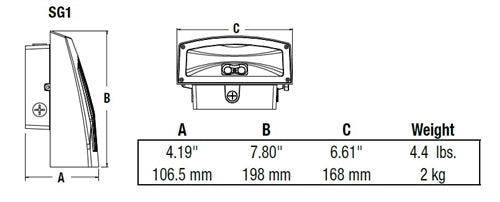 Hubbell Outdoor Lighting SG1-20-4K-PCU 21W Slender LED Wallpack, 4000K, 120-277V, 2310 Lumens, with Photocell, Dark Bonze Finish