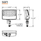 Hubbell Outdoor Lighting SGF1-60-LSCS-UNVC 60W Sling Flood LED, SGF1 Size, Switchable CCT 3000K/4000K/5000K, Knuckle Mount