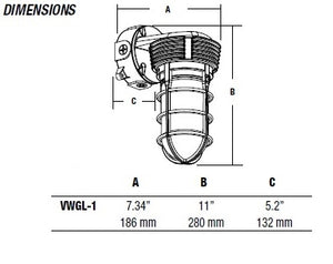 Hubbell Outdoor Lighting VWGL-1 11W Vaporite LED, Globe Refractor, Wall Mount, 120-277V, 4100K, 757 Lumens, Frosted Glass Lens, Wet Location, Gray Finish