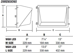 Hubbell Outdoor Lighting WGH-150S120 150W Mid-Size High Pressure Sodium Glass Wallpack, 120V, Bronze Finish