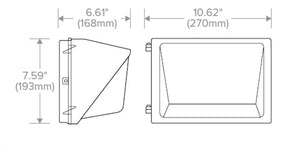 Hubbell Outdoor Lighting WGH-40-4K-U-S 40W LED Glass Wallpack, 120-277V, Type IV Distribution, 4394 Lumens, 4000K, Bronze Finish