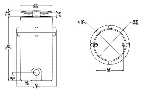 Hydrel PDX4ML  B  9LED  WHT53K  MVOLT  ML360  FLC  12S  LPI, 4" Marker LED Pathway Light, 5000K, 360 degree Light Distribution