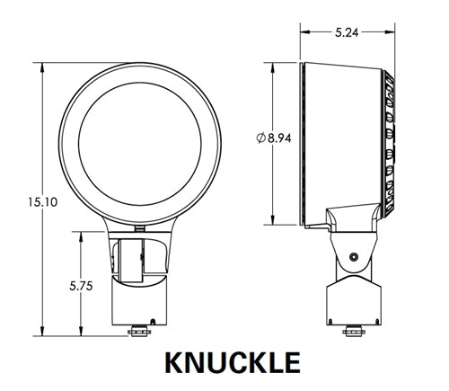 Hydrel SAF7 LED P1 80CRI 30K MVOLT 6DEG CWL KM DDB Floodlight, P1 Performance Package, 80 CRI, 3000K, 120-277V, 6 Degrees Distribution, Clear Watershed Lens, Knuckle Mount, Designer Bronze 