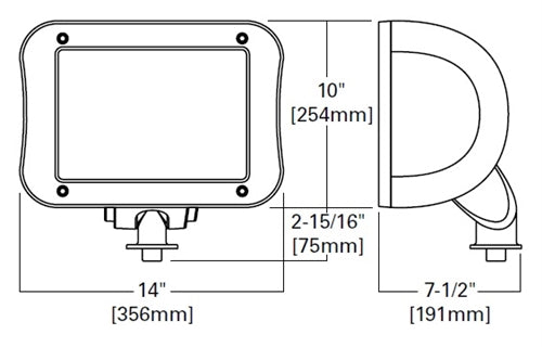 Invue VFS-K-B40-5-LED-E1-MST-BZ Vision Flood Small LED Light, Knuckle Mount, 40 LEDs at 350mA, 120-277V, Medium Symmetrical Rectangular Distribution, Bronze