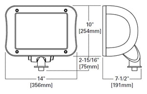 Invue VFS-K-B40-5-LED-E1-MST-BZ Vision Flood Small LED Light, Knuckle Mount, 40 LEDs at 350mA, 120-277V, Medium Symmetrical Rectangular Distribution, Bronze