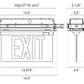 Isolite ELT2-AC-G-1M-AG-BA-MRC-AL Elite Edge-Lit Exit Sign, AC Only, Green Letter, Single Face, Mirror Background, Angular Trim Frame, Brushed Aluminum Frame, Recessed Ceiling Mount, Arrow Left
