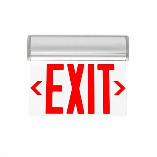 Isolite EUG-EM-G-1C-MTEB 2W Universal Surface Mount Edge-lit LED Exit Sign, Ni-Cad Battery Backup, Green Illumination, Single Face, Clear Background Face, Top/End/Back Mount