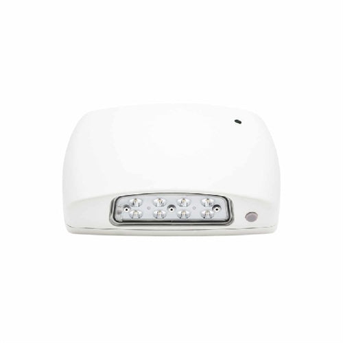 Isolite OWL-EM-WH-MB Outdoor Wet Location LED Emergency Light, AC Operation with Ni-Cad Battery Backup, Photocell, 120-277V, White Frame, Back Mount