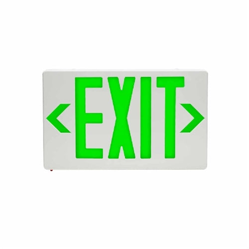 Isolite RL-AC-G-U-BK-MTEB Reliance Thermoplastic LED Exit Sign, AC Only, Green Illumination, Universal Face, Black Frame, Universal Mount