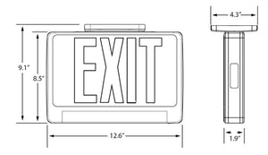 Isolite RLP-G-U-WH-MTEB Damp Location Thermoplastic Pipe Exit and Emergency Combo, Green Illumination, Universal Face, White Frame, Top/End/Back/Mount