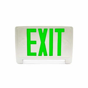 Isolite RLP-R-U-BK-MTEB-SD Damp Location Thermoplastic Pipe Exit and Emergency Combo, Red Illumination, Universal Face, Black Frame, Top/End/Back/Mount, Self-Diagnostics