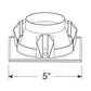 Juno Recessed Lighting 12SQ-W-WH (12SQ WWH) 4" Line Voltage, LED and Fluorescent Square Downlight Lensed Shower Trim, White Trim