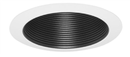 Juno Recessed Lighting 140B-WH (140 BWH) 4" Compact Fluorescent High Performance Baffle Trim, Black Baffle, White Trim Ring