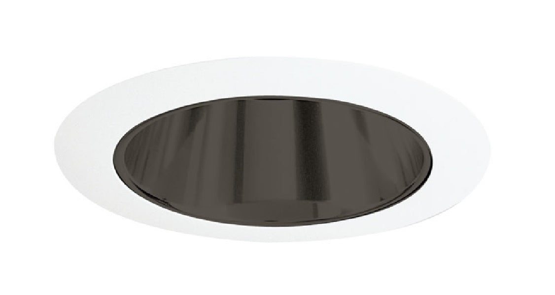 Juno Recessed Lighting 17B-WH (17 BWH) 4" Line Voltage Reflector Downlight Trim, Black Reflector, White Trim