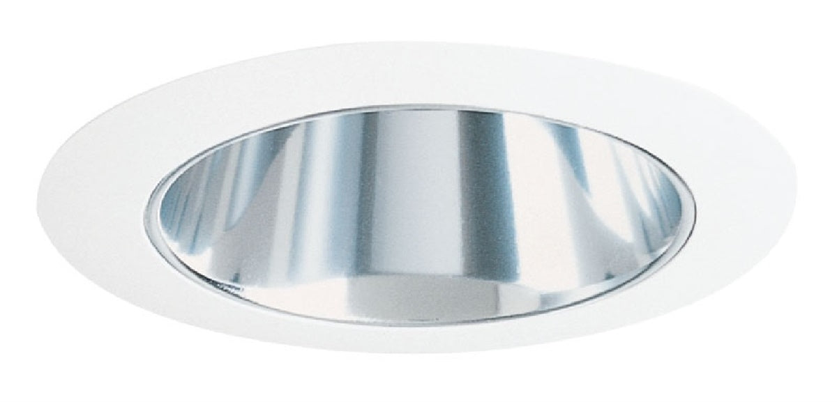 Juno Recessed Lighting 17C-WH (17 CWH) 4" Line Voltage Reflector Downlight Trim, Clear Reflector, White Trim