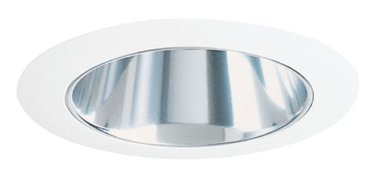Juno Recessed Lighting 17C-WH (17 CWH) 4" Line Voltage Reflector Downlight Trim, Clear Reflector, White Trim