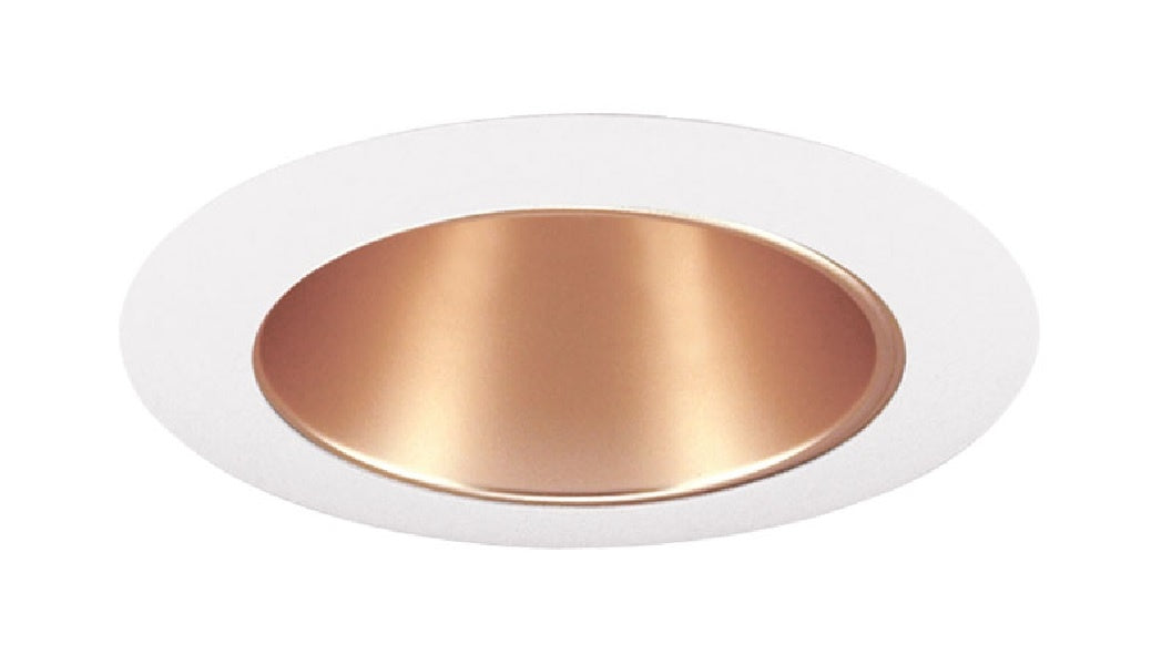 Juno Recessed Lighting 17G-WH (17 GWH) 4" Line Voltage Reflector Downlight Trim, Gold Reflector, White Trim