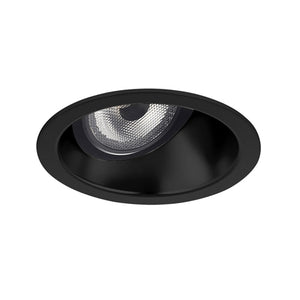 Juno Aculux Recessed Lighting 2001B-FM (2AC BS FM WET) 2" LED Round Adjustable Angle Cut Lensed Cone, Black Specular Flush Mount Trim