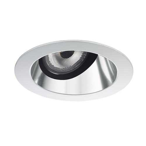 Juno Aculux Recessed Lighting 2001C-SF (2AC CS SF WET) 2" LED Round Adjustable Angle Cut Lensed Cone, Clear Specular Self Flanged Trim