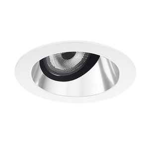 Juno Aculux Recessed Lighting 2001HZ-SFWH (2AC CD WHSF WET) 2" LED Round Adjustable Angle Cut Lensed Cone, Haze Specular Self Flanged White Trim