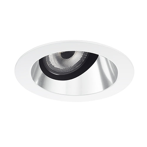 Juno Aculux Recessed Lighting 2001HZ-SFWH (2AC CD WHSF WET) 2" LED Round Adjustable Angle Cut Lensed Cone, Haze Specular Self Flanged White Trim