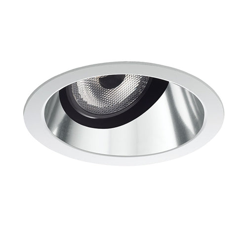 Juno Aculux Recessed Lighting 2008C-FM 2" LED, Low Voltage Round Adjustable Angle Cut Cone, Clear Specular Flush Mount Trim