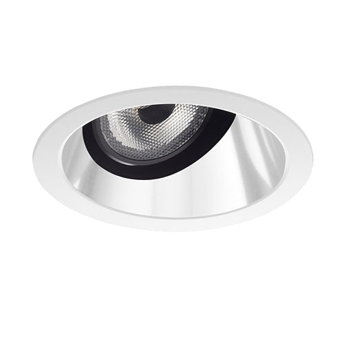 Juno Aculux Recessed Lighting 2008W-FM 2" LED, Low Voltage Round Adjustable Angle Cut Cone, White Specular Flush Mount Trim