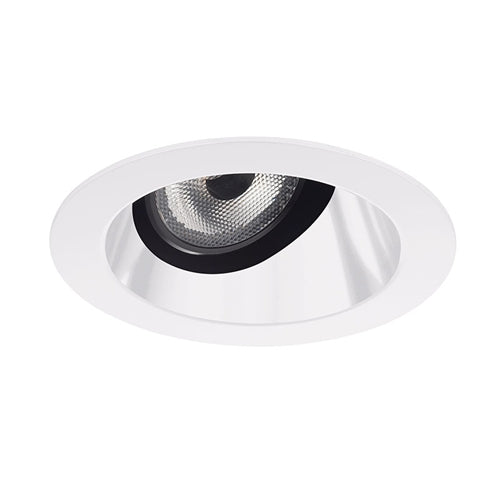 Juno Aculux Recessed Lighting 2008W-SF 2" LED, Low Voltage Round Adjustable Angle Cut Cone, White Specular Self Flanged Trim