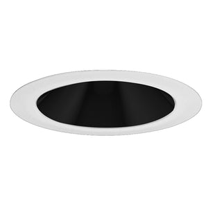 Juno Aculux Recessed Lighting 2017B-SFWH 2017B-SFWH 2" LED Round Hyperbolic Downlight, Black Specular Self Flanged White Trim