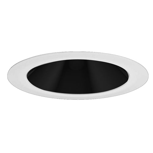 Juno Aculux Recessed Lighting 2017B-SFWH 2017B-SFWH 2" LED Round Hyperbolic Downlight, Black Specular Self Flanged White Trim