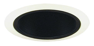 Juno Recessed Lighting 203B-WH (203 BWH) 5" Line Voltage Deep Baffle Trim, Black Baffle, White Trim