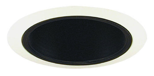 Juno Recessed Lighting 203B-WH (203 BWH) 5" Line Voltage Deep Baffle Trim, Black Baffle, White Trim