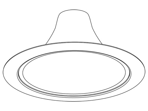 Juno Recessed Lighting 204HYP2-HZ-WH (204HYP2 HZWH) 5" LED Hyperbolic Reflector Trim, Haze Cone, White Trim Ring