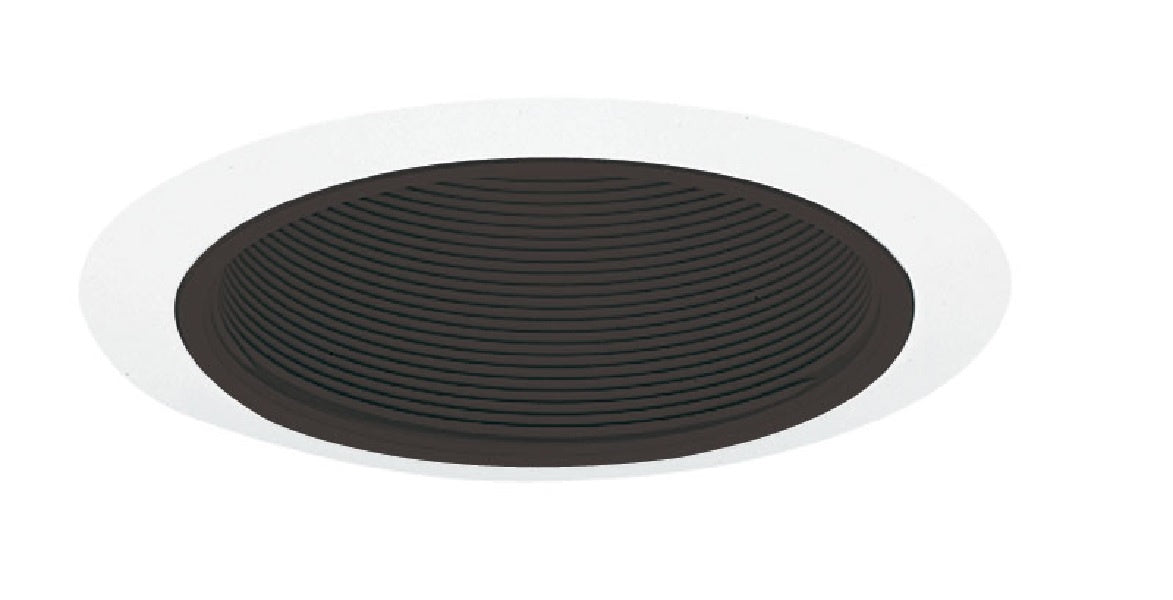Juno Recessed Lighting 205B-WH (205 BWH) 5" LED, Line Voltage Baffle Trim, Black Baffle, White Trim