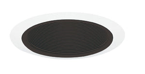 Juno Recessed Lighting 205B-WH (205 BWH) 5" LED, Line Voltage Baffle Trim, Black Baffle, White Trim