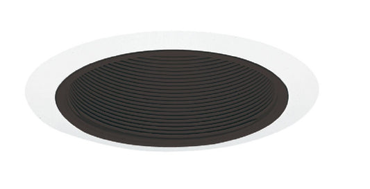 Juno Recessed Lighting 205B-WH (205 BWH) 5" LED, Line Voltage Baffle Trim, Black Baffle, White Trim