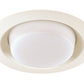 Juno Recessed Lighting 21-PW (21 PW) 6" LED, Line Voltage, Drop Opal Trim, Plastic White Trim