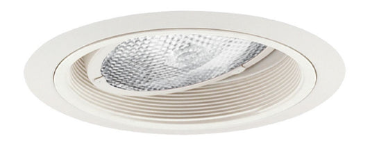 Juno Recessed Lighting 224W-WH (224 WWH) 6" Line Voltage, Gimbal Ring in Baffle Trim, White Baffle, White Trim