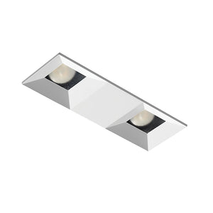 Juno Aculux Recessed Lighting 2301SQ2BHZ-WH-SF 2" 2 Heads LED Regressed Lensed Pinhole Self Flanged Trim, White Finish